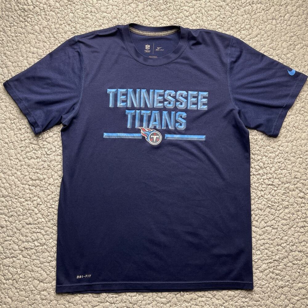 Nike Tennessee Titans Shirt Mens Medium Blue Dri-Fit Onfield Apparel NFL